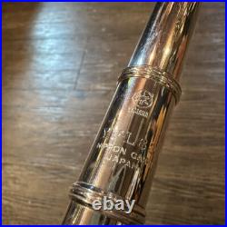 YAMAHA YFL-63 Flute All Silver E mechanism Closed Key Used with Hard Case