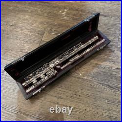 YAMAHA YFL-63 Flute All Silver E mechanism Closed Key Used with Hard Case