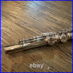 YAMAHA YFL-63 Flute All Silver E mechanism Closed Key Used with Hard Case