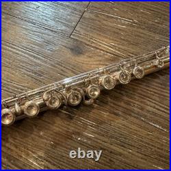 YAMAHA YFL-63 Flute All Silver E mechanism Closed Key Used with Hard Case