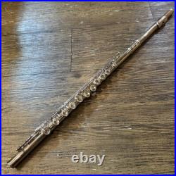 YAMAHA YFL-63 Flute All Silver E mechanism Closed Key Used with Hard Case