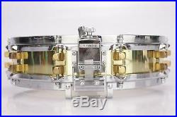 Yamaha SD-493 14 X 3.5 Brass Piccolo Snare Drum with Custom Piezo Trigger #37332