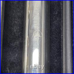 Yamaha YFL-221 Student Flute Silver Plated with Case & Cleaning Rod Tested