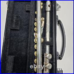 Yamaha YFL-221 Student Flute Silver Plated with Case & Cleaning Rod Tested