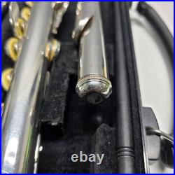 Yamaha YFL-221 Student Flute Silver Plated with Case & Cleaning Rod Tested