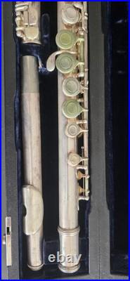 York Concert Flute Silver Plated Closed Hole with Case and Bag